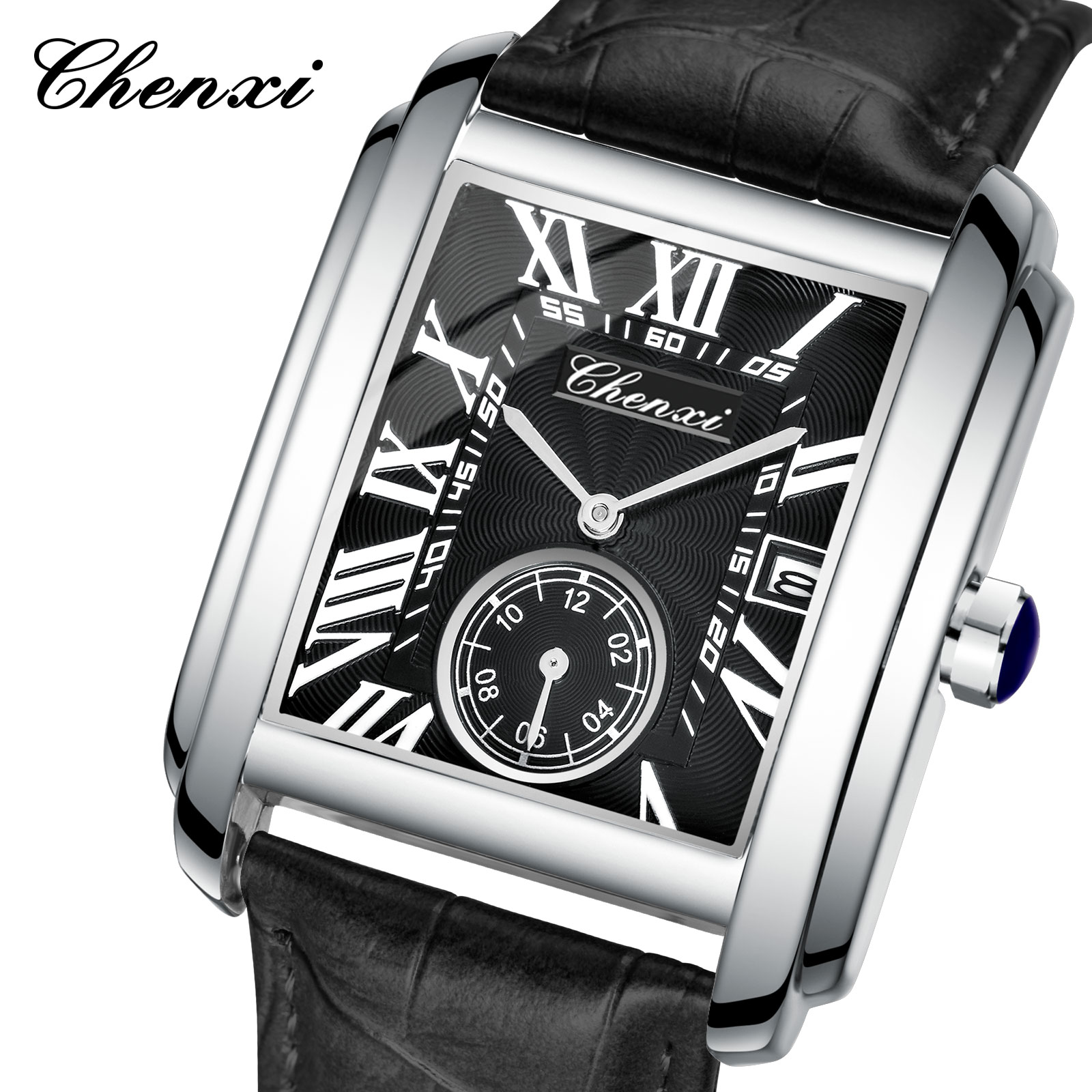 Luxury Watch Mockup - Chenxi 8216 ใหม่แฟชั่นคลาสสิกสี่เหลี่ยมผืนผ้าสายหนังนาฬิกาข้อมือบุรุษแบรนด์หรูนาฬิกานาฬิกาควอตซ์ Montre Femme