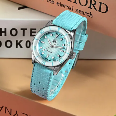 Guilloché Dial Watch - ซานมาร์ตินนาฬิกาควอตซ์ผู้หญิง 32.5 มม.นาฬิกาข้อมือสุภาพสตรี 20 บาร์กันน้ำ BGW-X1
