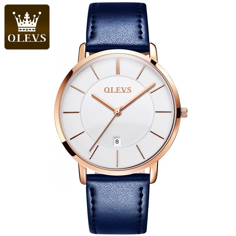 Luxury Watch Leather Strap - OLEVS นาฬิกาแฟชั่นบางเฉียบแบรนด์ชั้นนำหรูหราสายหนังนาฬิกาควอตซ์กันน้ำสำหรับผู้หญิง relogio feminino