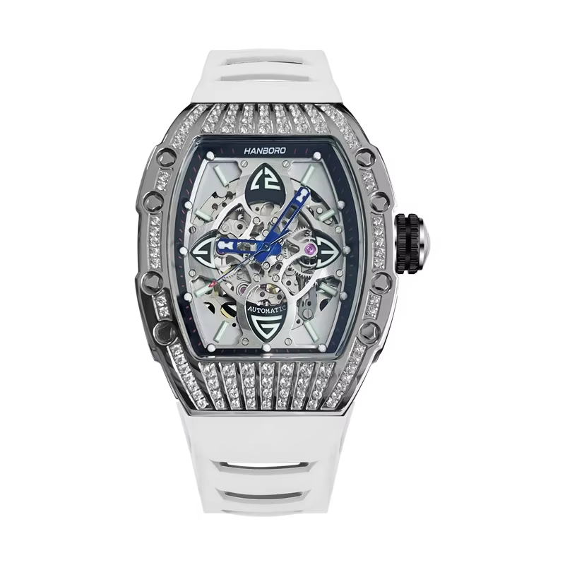 Luxury Watch Japan Brand - HANBORO นาฬิกาข้อมือผู้ชายแบรนด์หรูญี่ปุ่น 8N24 นาฬิกาผู้ชายกลไกกันน้ำ Shine Diamond