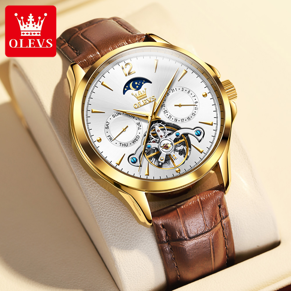Tourbillon Movement Watch - OLEVS 6663 Mens นาฬิกา Original นาฬิกา