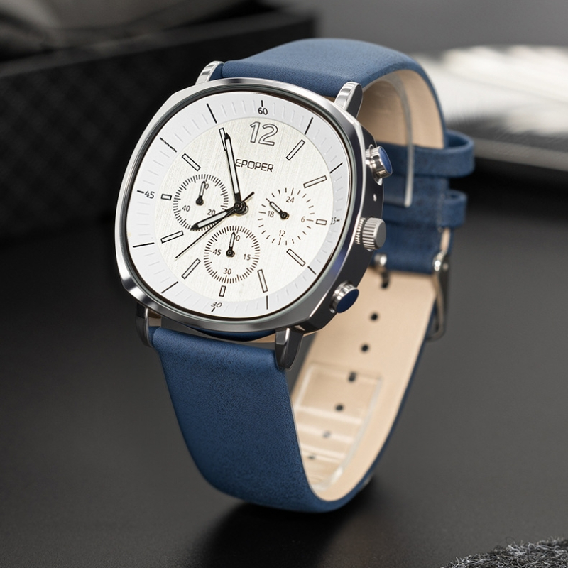 Luxury Watch Levels - นาฬิกาข้อมือผู้ชายดีไซน์หรูหรา ระดับแฟชั่นสูง หน้าปัดใหญ่ เรียบง่าย สไตล์เรโทรฮ่องกง ระบบควอตซ์