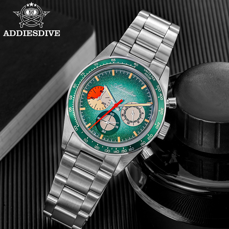 Luxury Watch Levels - ADDIESDIVE หรูหรา AD2551 นาฬิกาผู้ชายใหม่โครโนกราฟสแตนเลส C3 ลูมินัสกันน้ำ