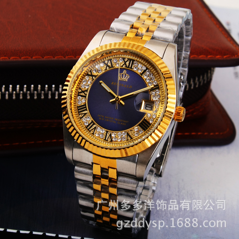 Luxury Watch Mockup - 2016 Luxury HK REGINALD ยี่ห้อนาฬิกาข้อมือ Golden