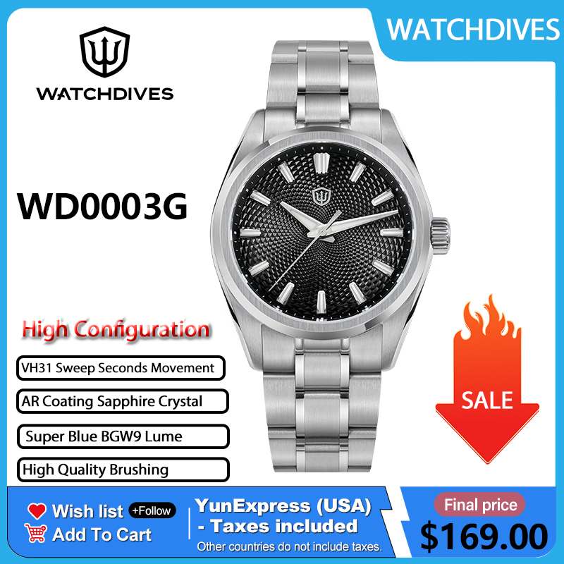 Guilloché Dial Watch - นาฬิกา Watchdives รุ่น WD0003G หน้าปัดลายกิโยเช่ นาฬิกาข้อมือผู้ชาย