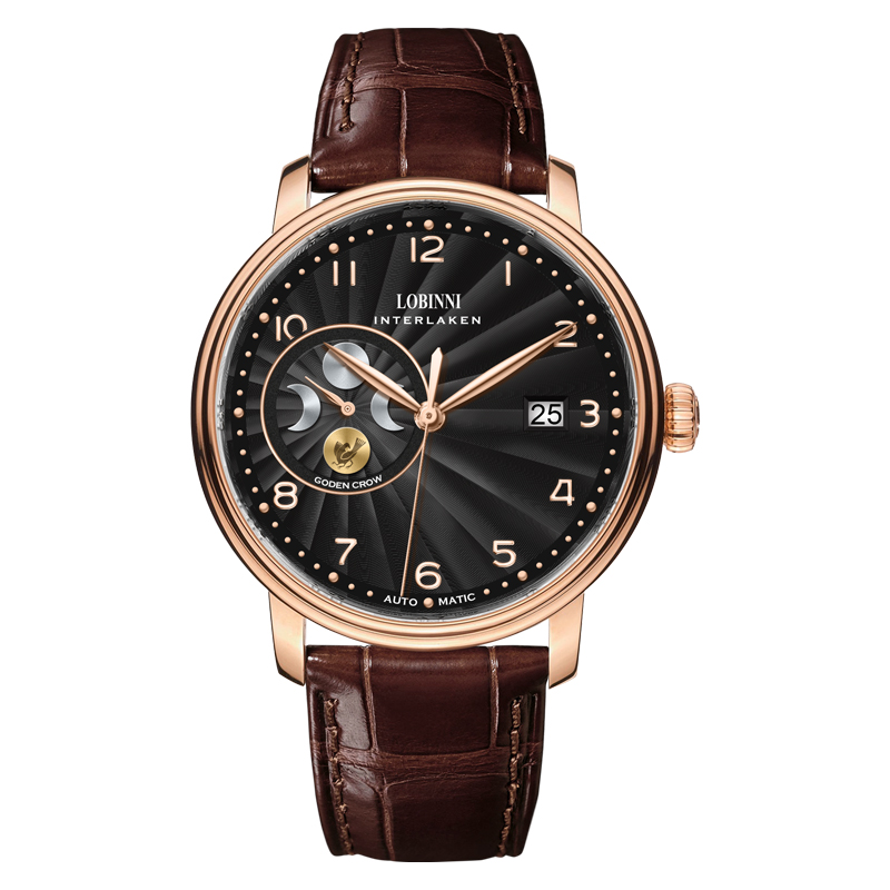 Luxury Watch Japan Brand - LOBINNI ผู้ชายแซฟไฟร์ญี่ปุ่น MIYOTA นาฬิกากลไกอัตโนมัติหรูหราแบรนด์สวิตเซอร์แลนด์ 50M สายหนังกันน้ำ