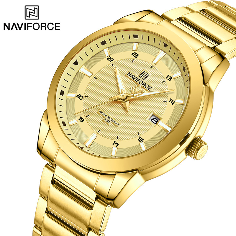 Luxury Watch Mockup - 2024 TOP ยี่ห้อ NAVIFORCE Mens นาฬิกาสแตนเลส
