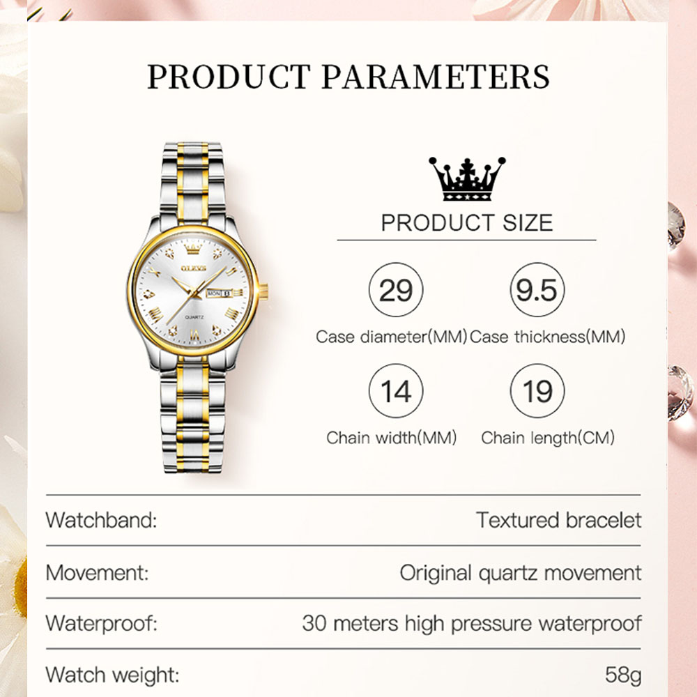 OLEVS 5563นาฬิกาควอตซ์ผู้หญิงแ - Luxury Watch Leather Strap บทวิจารณ์และราคา