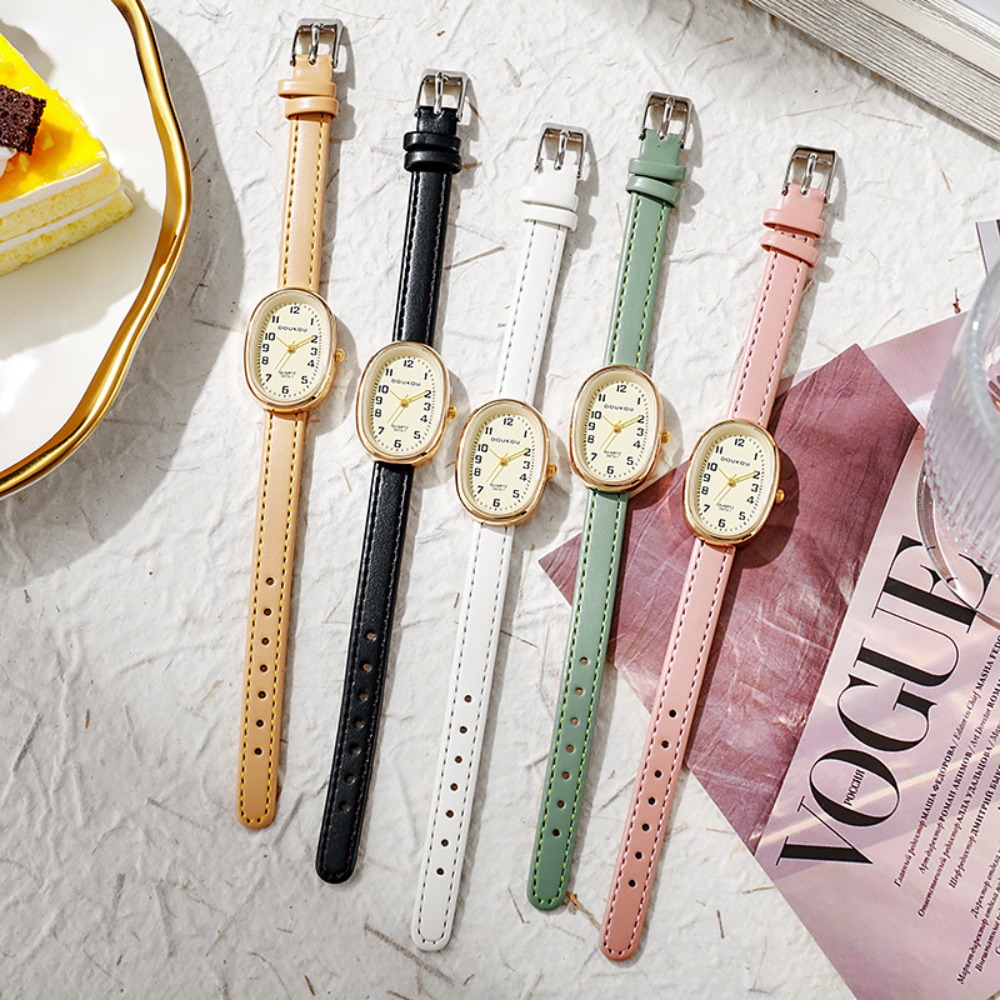 หรูหรารูปไข่ Dial นาฬิกาผู้หญิ - Luxury Watch Leather Strap บทวิจารณ์และราคา