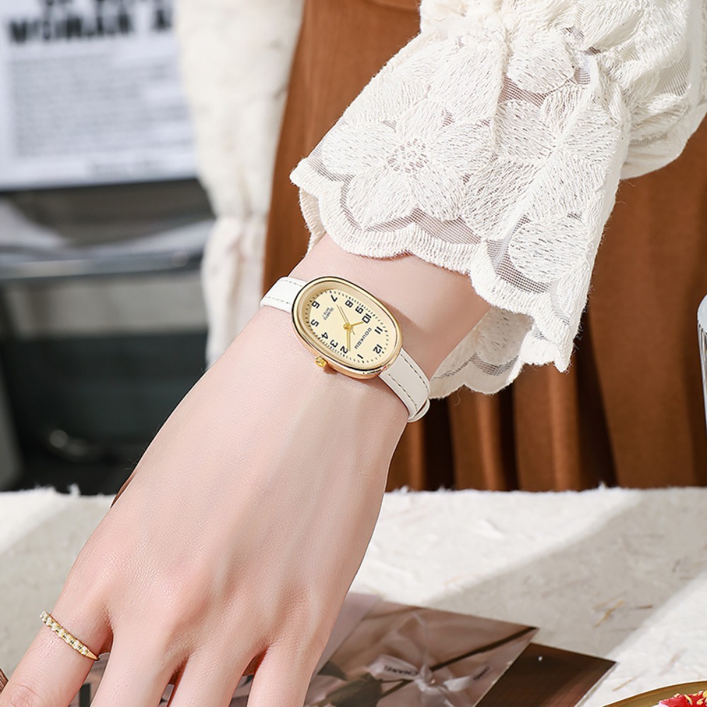 หรูหรารูปไข่ Dial นาฬิกาผู้หญิ - Luxury Watch Leather Strap บทวิจารณ์และราคา