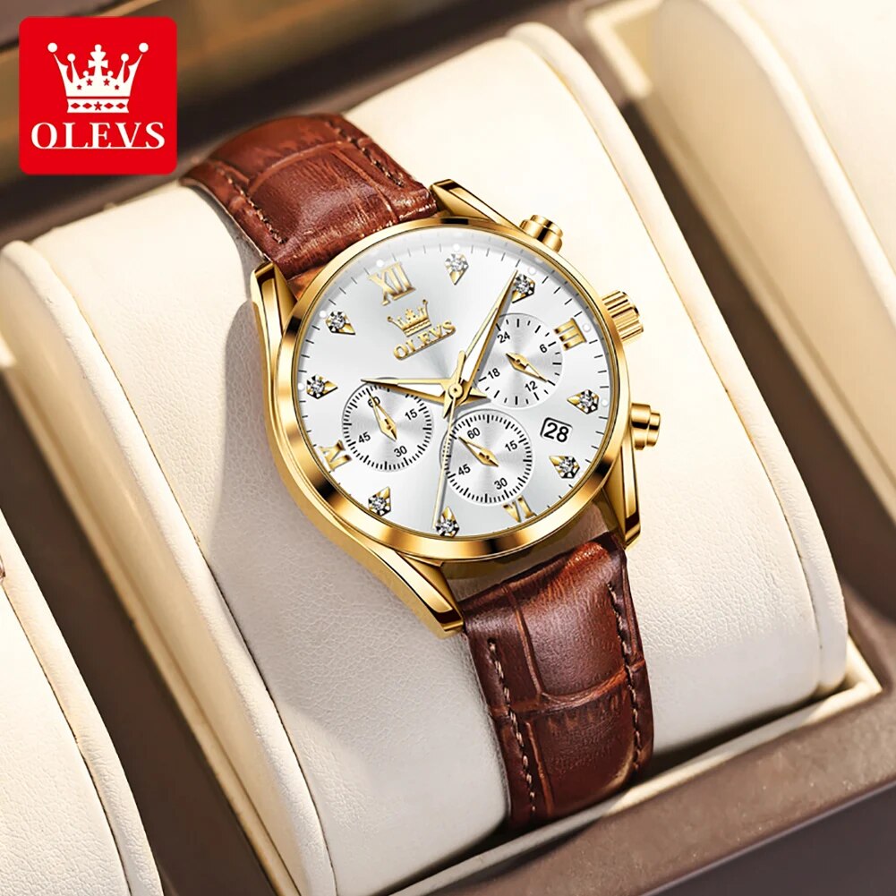 OLEVS 5523 นาฬิกาของผู้หญิงสาย - Luxury Watch Leather Strap บทวิจารณ์และราคา
