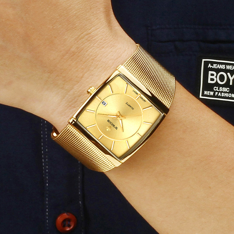 Wwoorแบรนด์Luxury Gold Men Squ - Luxury Watch Japan Brand บทวิจารณ์และราคา