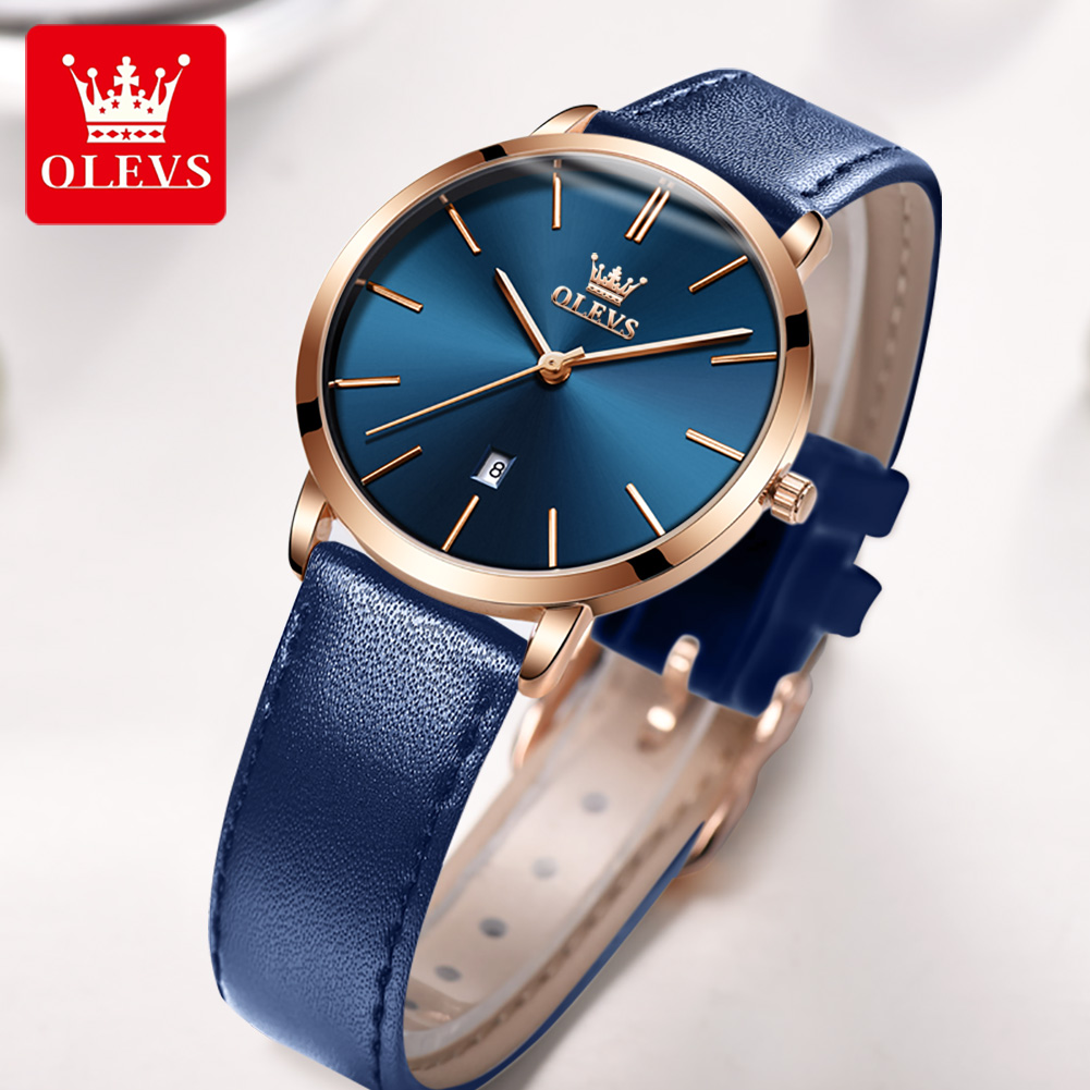 OLEVS นาฬิกาแฟชั่นบางเฉียบแบรน - Luxury Watch Leather Strap บทวิจารณ์และราคา