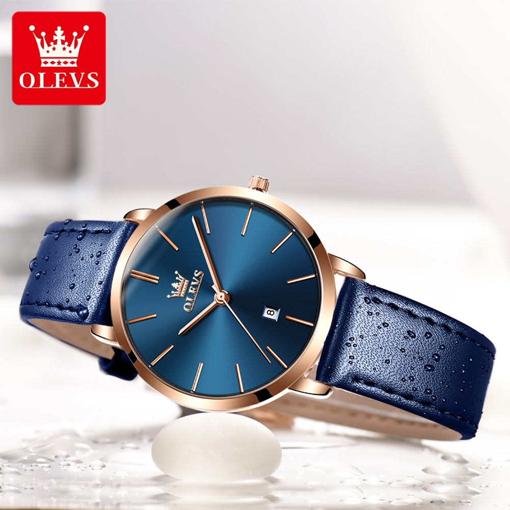 OLEVS นาฬิกาแฟชั่นบางเฉียบแบรน - Luxury Watch Leather Strap บทวิจารณ์และราคา