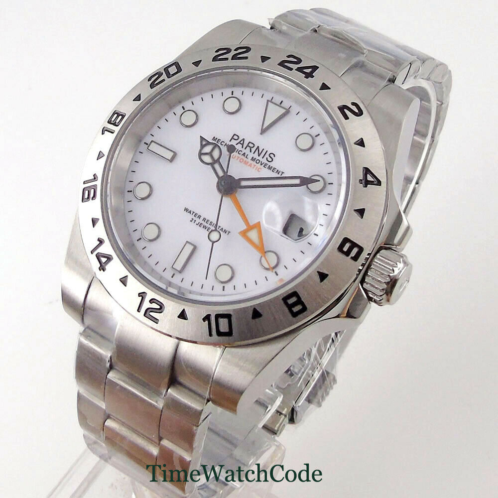 Parnis นาฬิกาออโตเมติกสำหรับผู - Gmt Dual Timezone Watch บทวิจารณ์และราคา