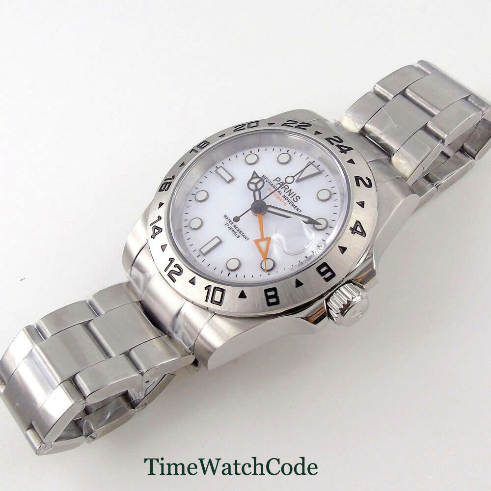 Parnis นาฬิกาออโตเมติกสำหรับผู - Gmt Dual Timezone Watch บทวิจารณ์และราคา