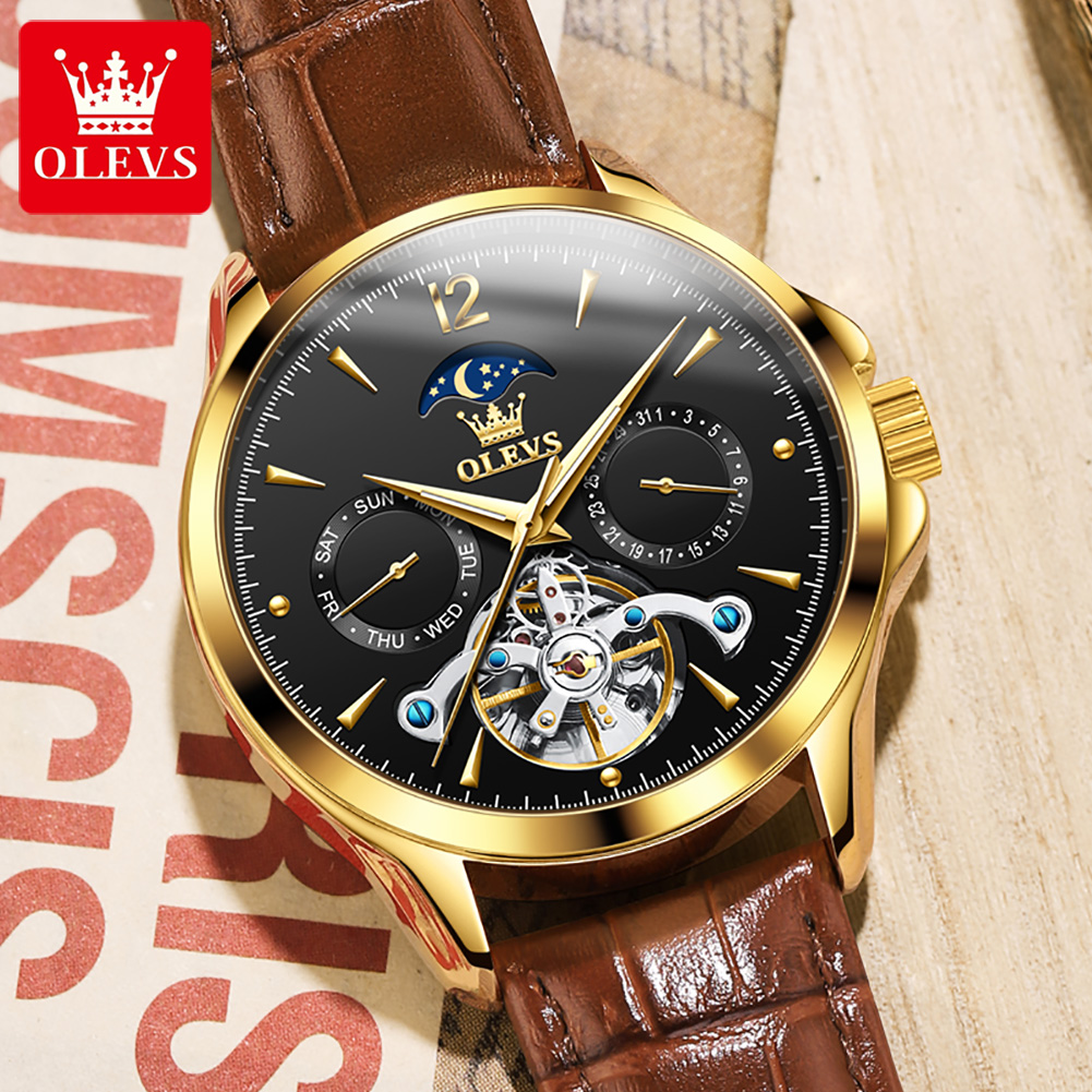 OLEVS 6663 Mens นาฬิกา Origina - Tourbillon Movement Watch บทวิจารณ์และราคา