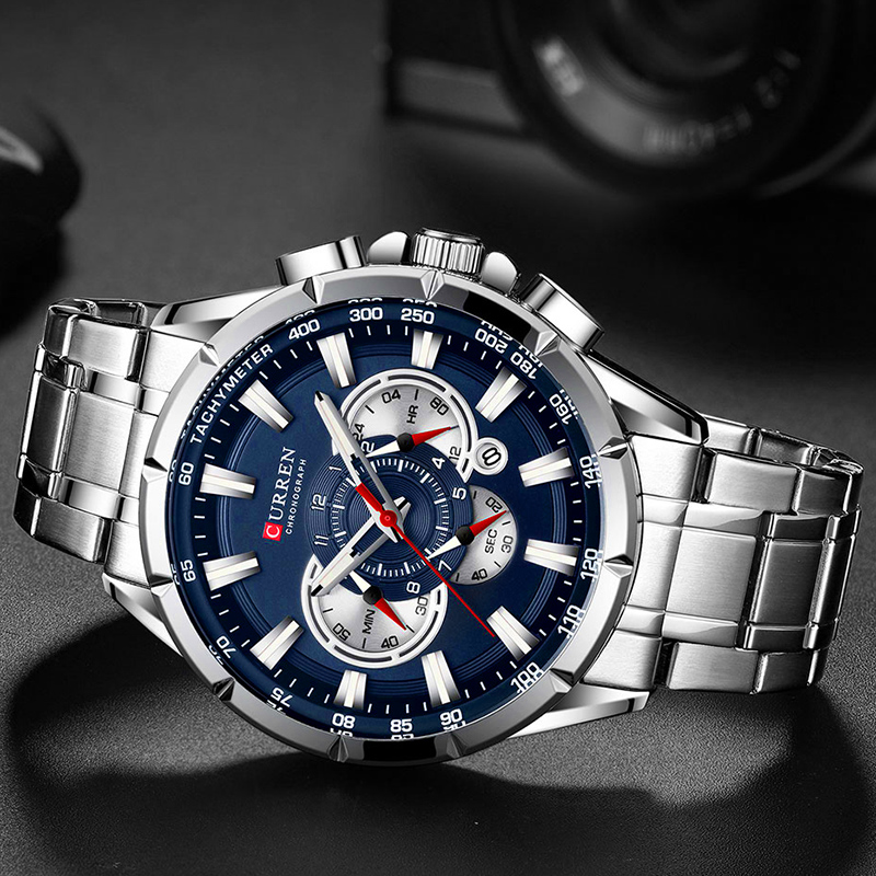 CURREN นาฬิกาข้อมือผู้ชายกันน้ - Luxury Watch Mockup บทวิจารณ์และราคา