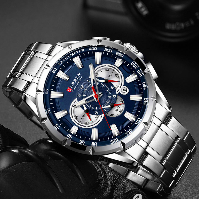 CURREN นาฬิกาข้อมือผู้ชายกันน้ - Luxury Watch Mockup บทวิจารณ์และราคา