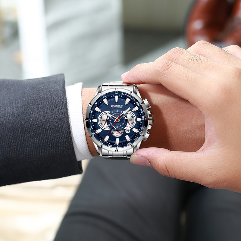 CURREN นาฬิกาข้อมือผู้ชายกันน้ - Luxury Watch Mockup บทวิจารณ์และราคา