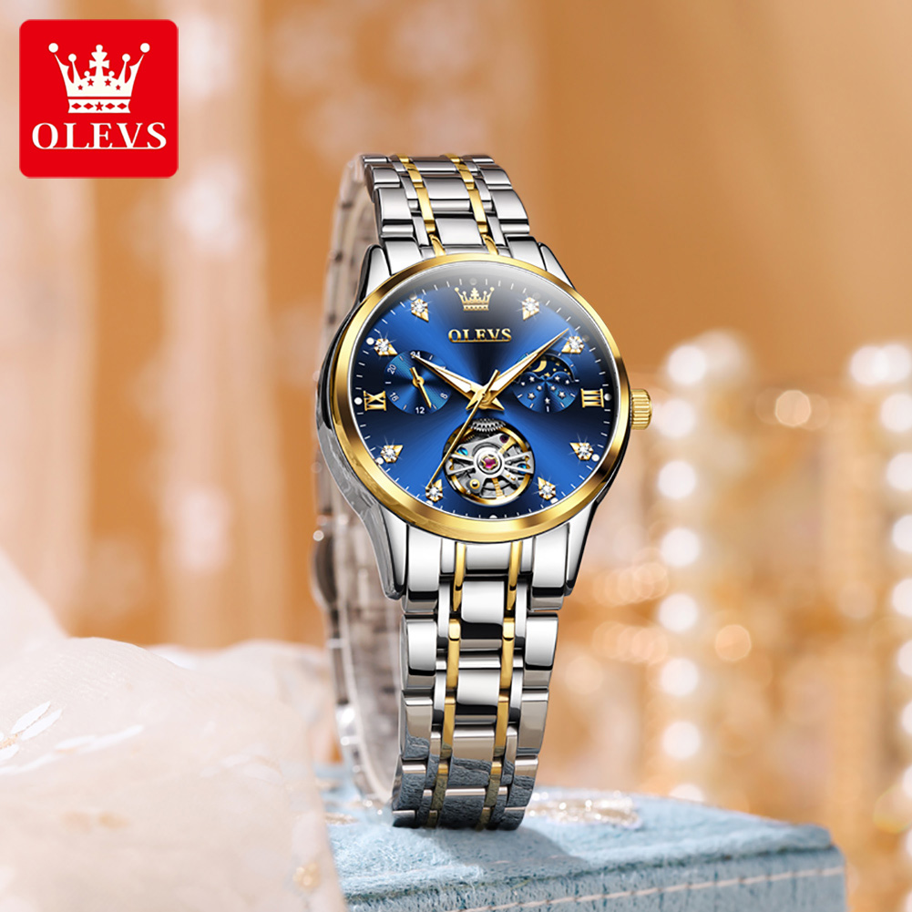 OLEVS นาฬิกาข้อมือสตรีหรูหราสไ - Tourbillon Movement Watch บทวิจารณ์และราคา