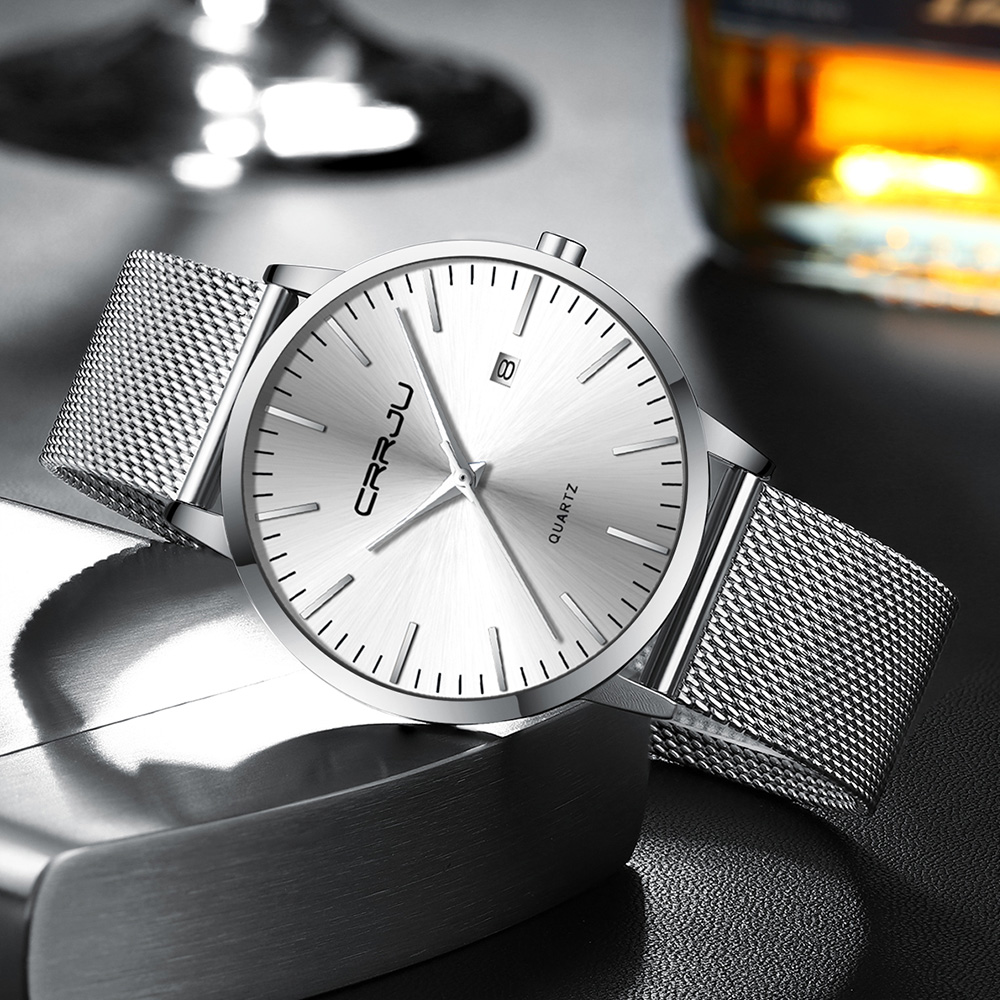 Crrju นาฬิกาแฟชั่นผู้ชายแบรนด์ - Luxury Watch Mockup บทวิจารณ์และราคา