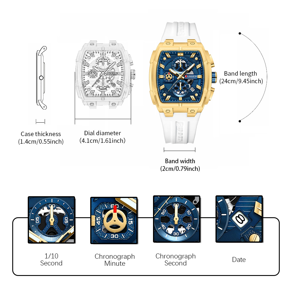 CURREN นาฬิกาวินเทจสุดหรูสำหรั - Luxury Watch Men บทวิจารณ์และราคา