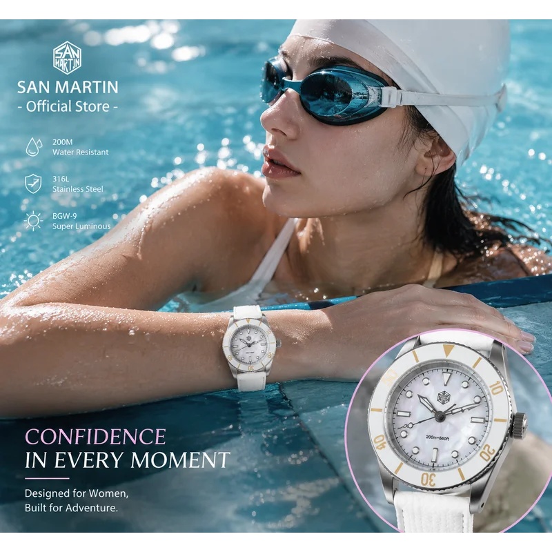 นาฬิกาข้อมือผู้หญิง San Martin - Guilloché Dial Watch บทวิจารณ์และราคา