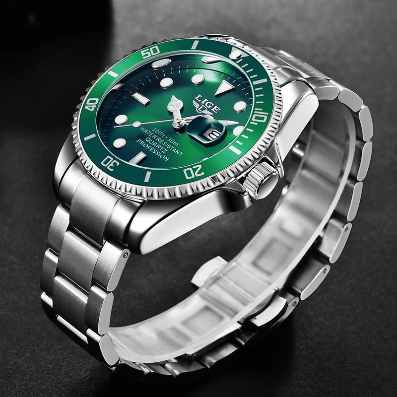 LIGE Luxury แฟชั่น Diver นาฬิก - Luxury Watch Mockup บทวิจารณ์และราคา
