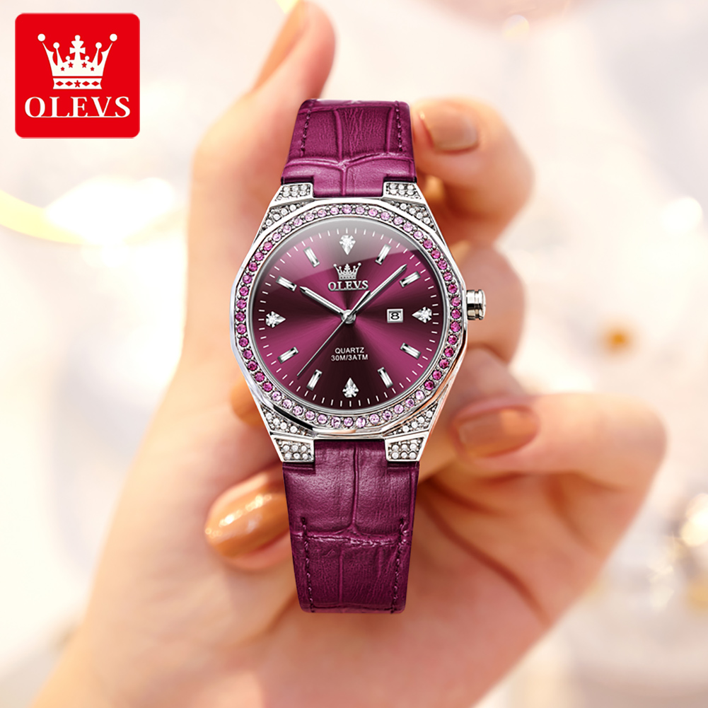 OLEVS Original ผู้หญิงนาฬิกาเพ - Luxury Watch Leather Strap บทวิจารณ์และราคา