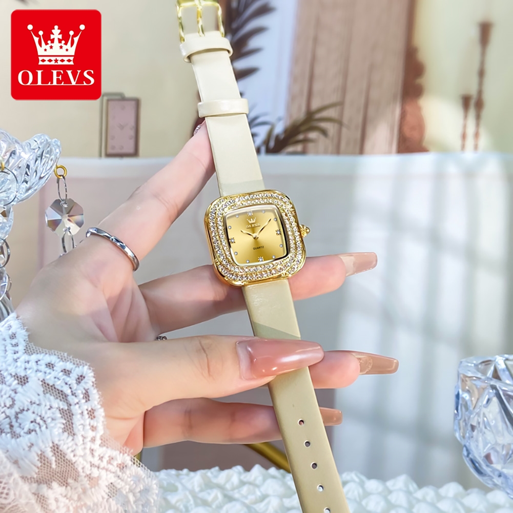 นาฬิกาควอตซ์ทรงสี่เหลี่ยมสำหรั - Luxury Watch Leather Strap บทวิจารณ์และราคา