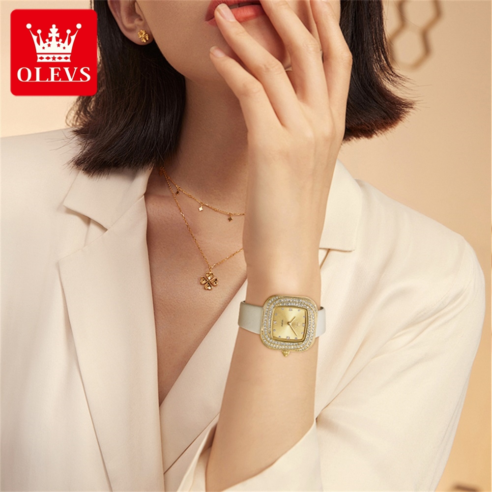นาฬิกาควอตซ์ทรงสี่เหลี่ยมสำหรั - Luxury Watch Leather Strap บทวิจารณ์และราคา