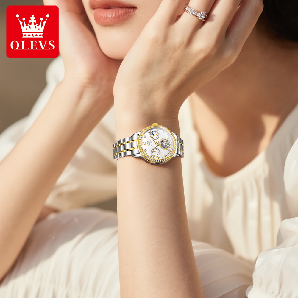 นาฬิกาอัตโนมัติ OLEVS สำหรับผู - Luxury Watch White บทวิจารณ์และราคา
