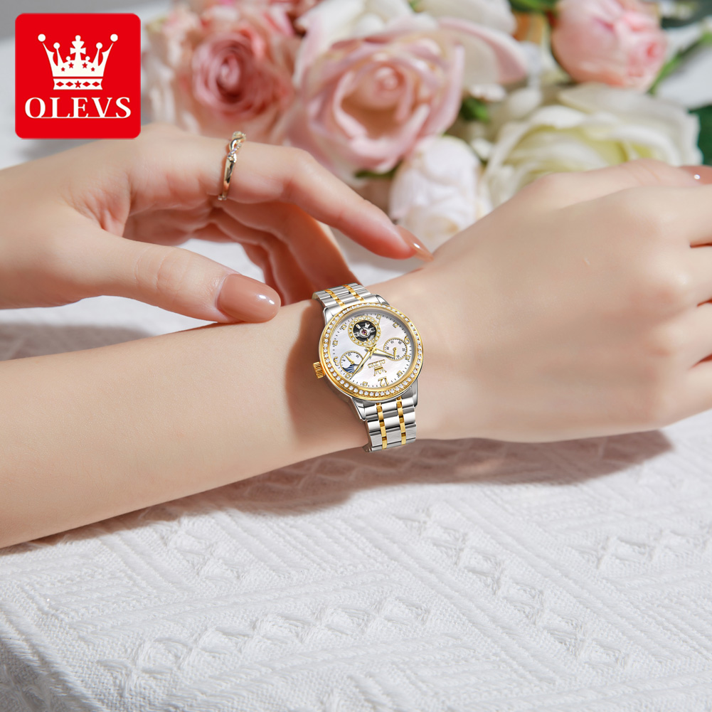 นาฬิกาอัตโนมัติ OLEVS สำหรับผู - Luxury Watch White บทวิจารณ์และราคา
