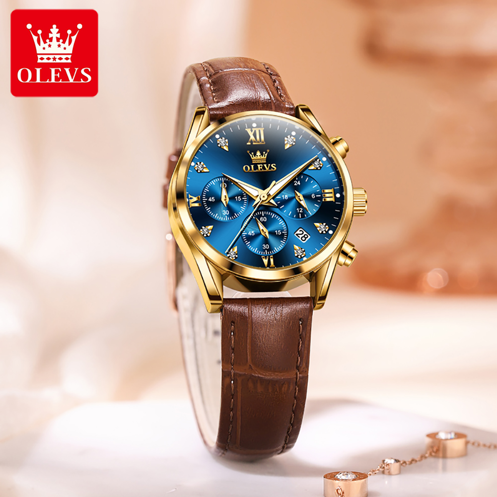 OLEVS 5523 แบรนด์เดิมผู้หญิงนา - Luxury Watch Leather Strap บทวิจารณ์และราคา
