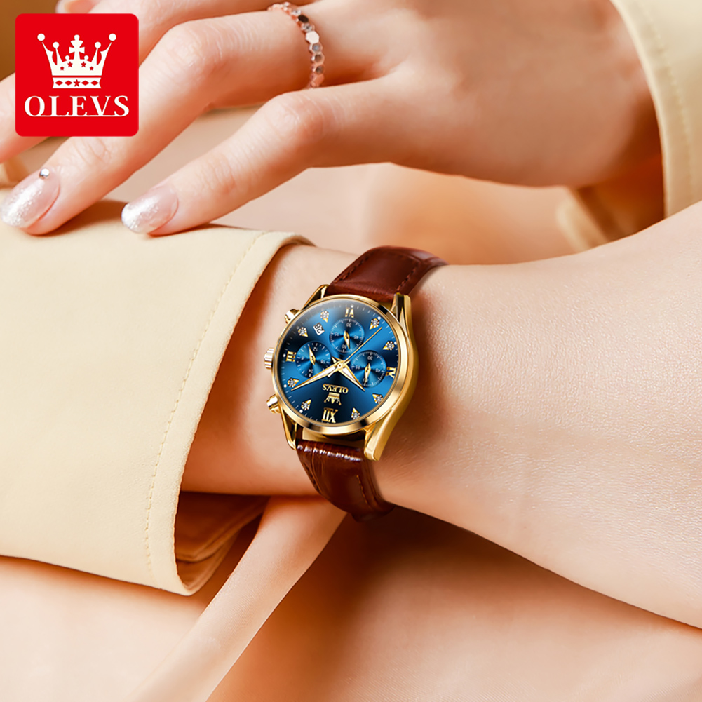 OLEVS 5523 แบรนด์เดิมผู้หญิงนา - Luxury Watch Leather Strap บทวิจารณ์และราคา
