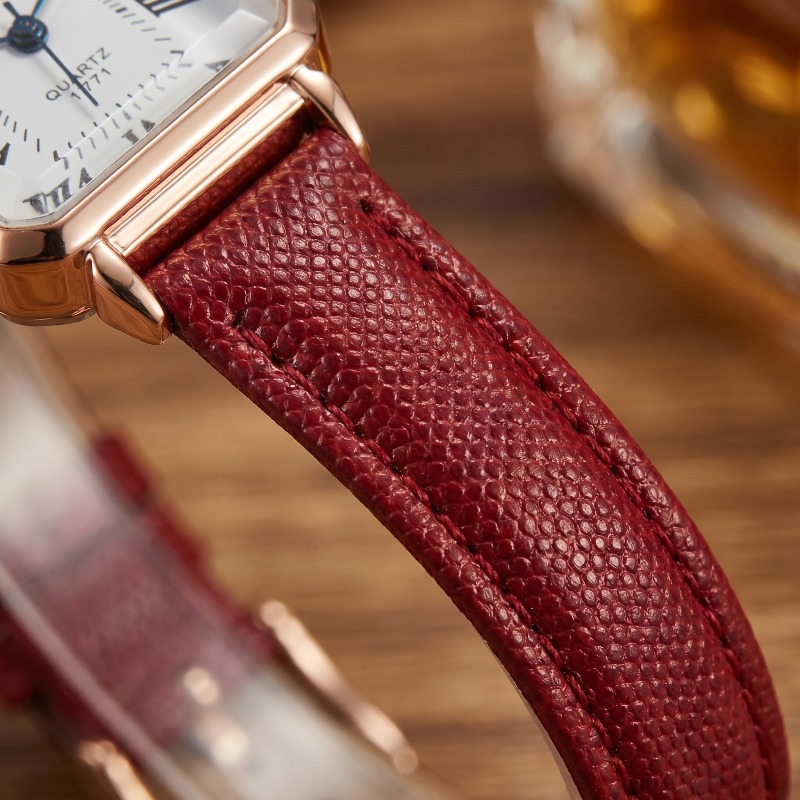 แฟชั่นนาฬิกาควอทซ์ทรงสี่เหลี่ย - Luxury Watch Leather Strap บทวิจารณ์และราคา