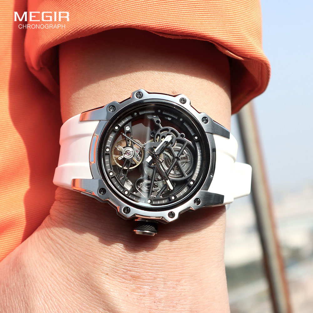 MEGIR นาฬิกาสปอร์ตอัตโนมัติสำห - Luxury Watch White บทวิจารณ์และราคา