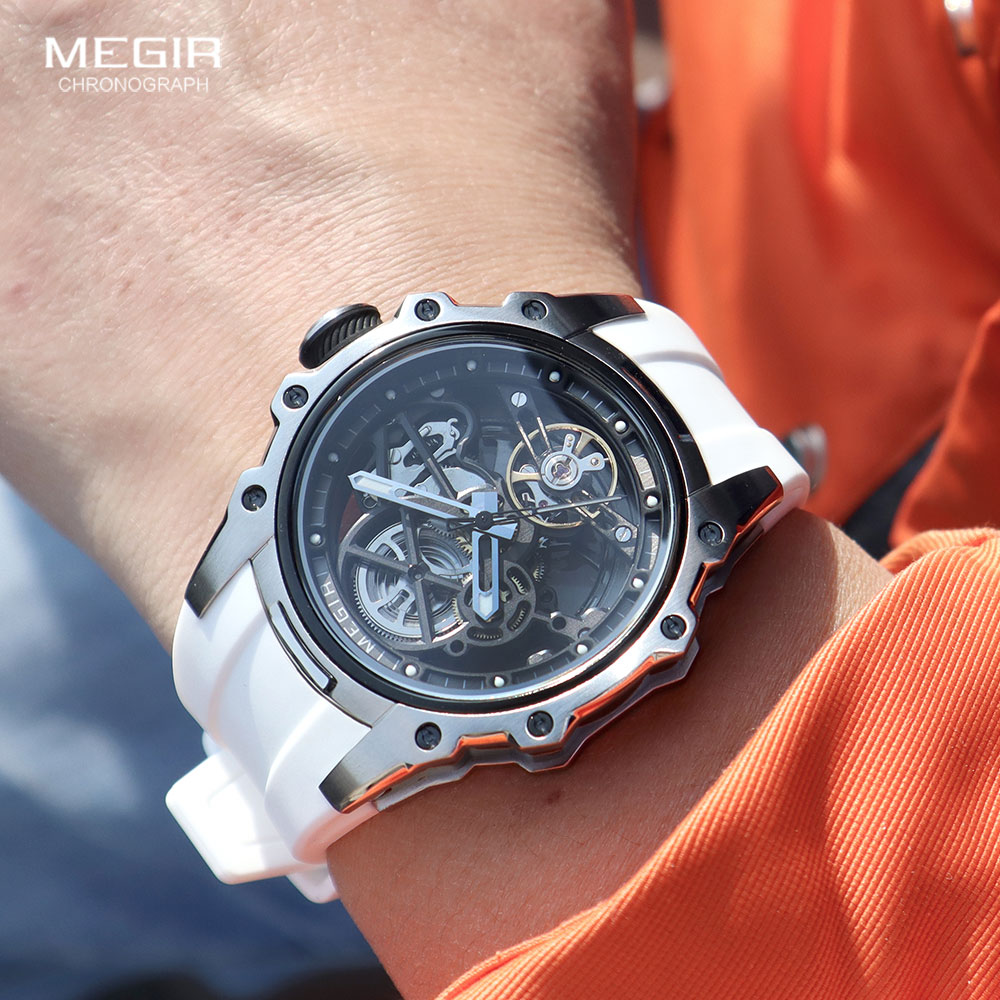 MEGIR นาฬิกาสปอร์ตอัตโนมัติสำห - Luxury Watch White บทวิจารณ์และราคา