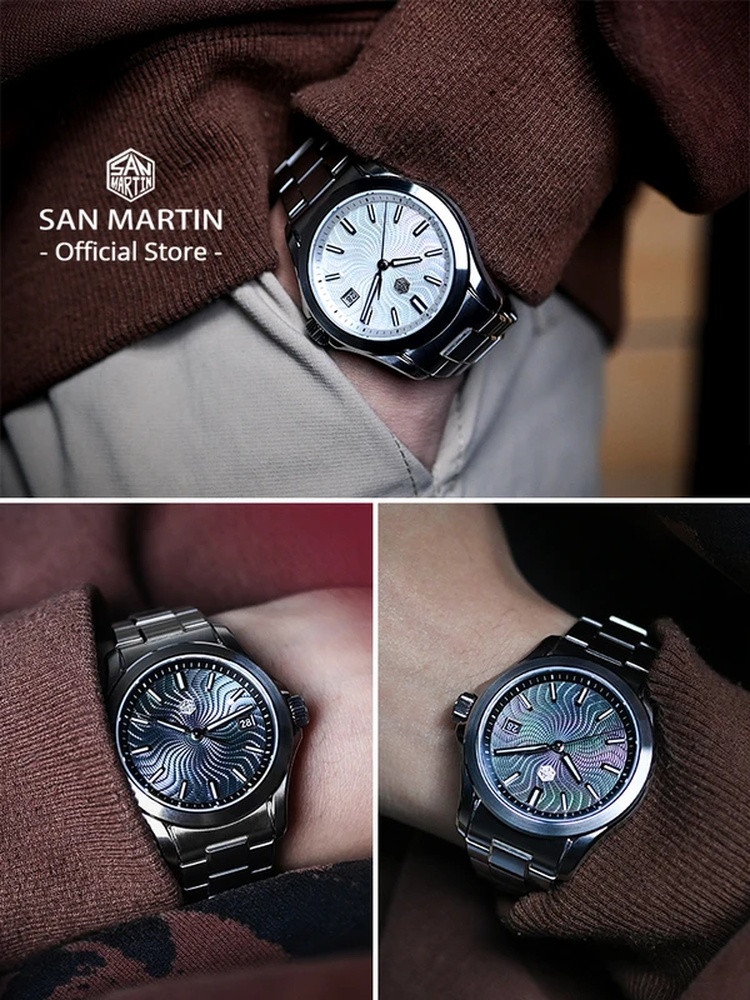 นาฬิกาข้อมือผู้ชายหรูหรา San M - Guilloché Dial Watch บทวิจารณ์และราคา