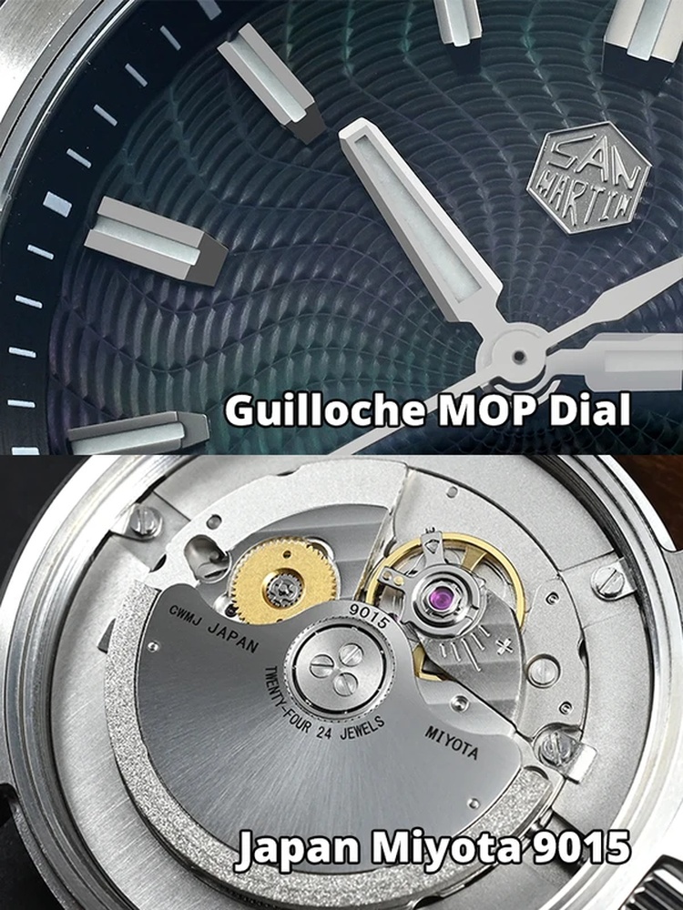 นาฬิกาข้อมือผู้ชายหรูหรา San M - Guilloché Dial Watch บทวิจารณ์และราคา