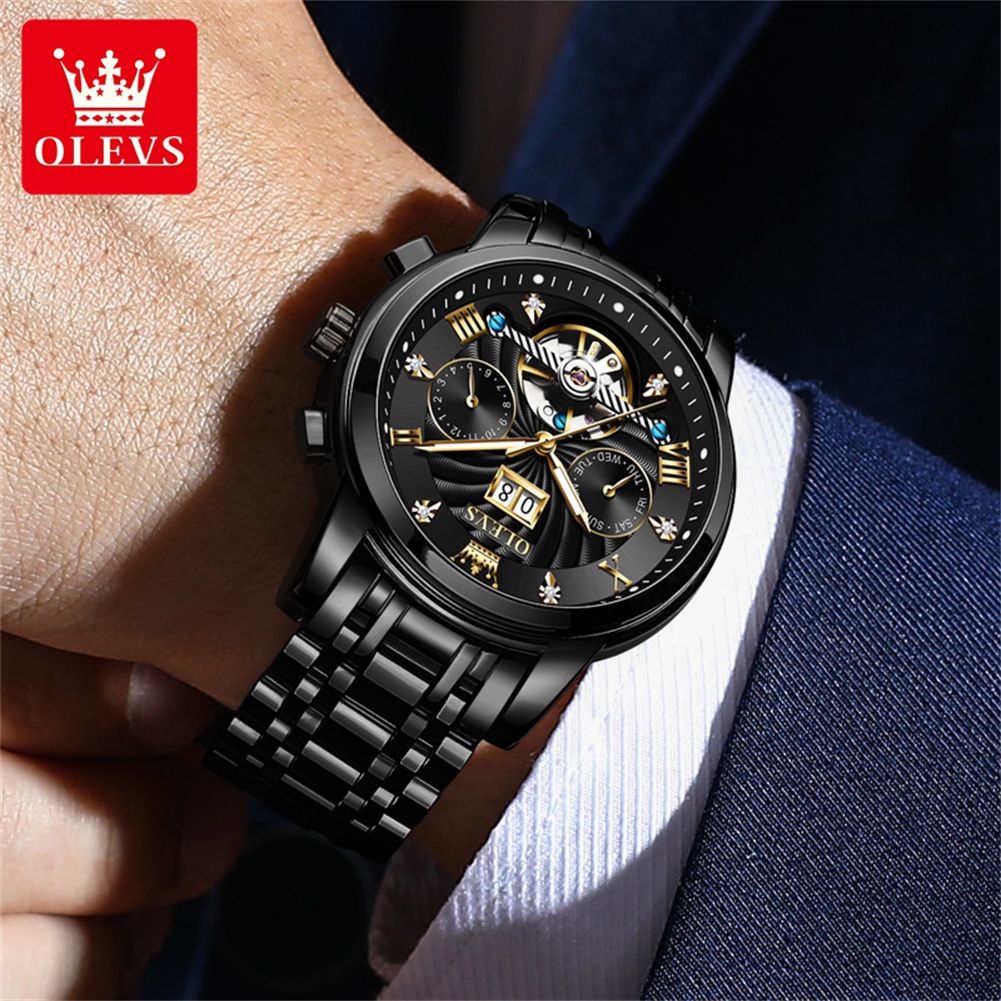 OLEVS นาฬิกาผู้ชายคลาสสิก Tour - Tourbillon Movement Watch บทวิจารณ์และราคา
