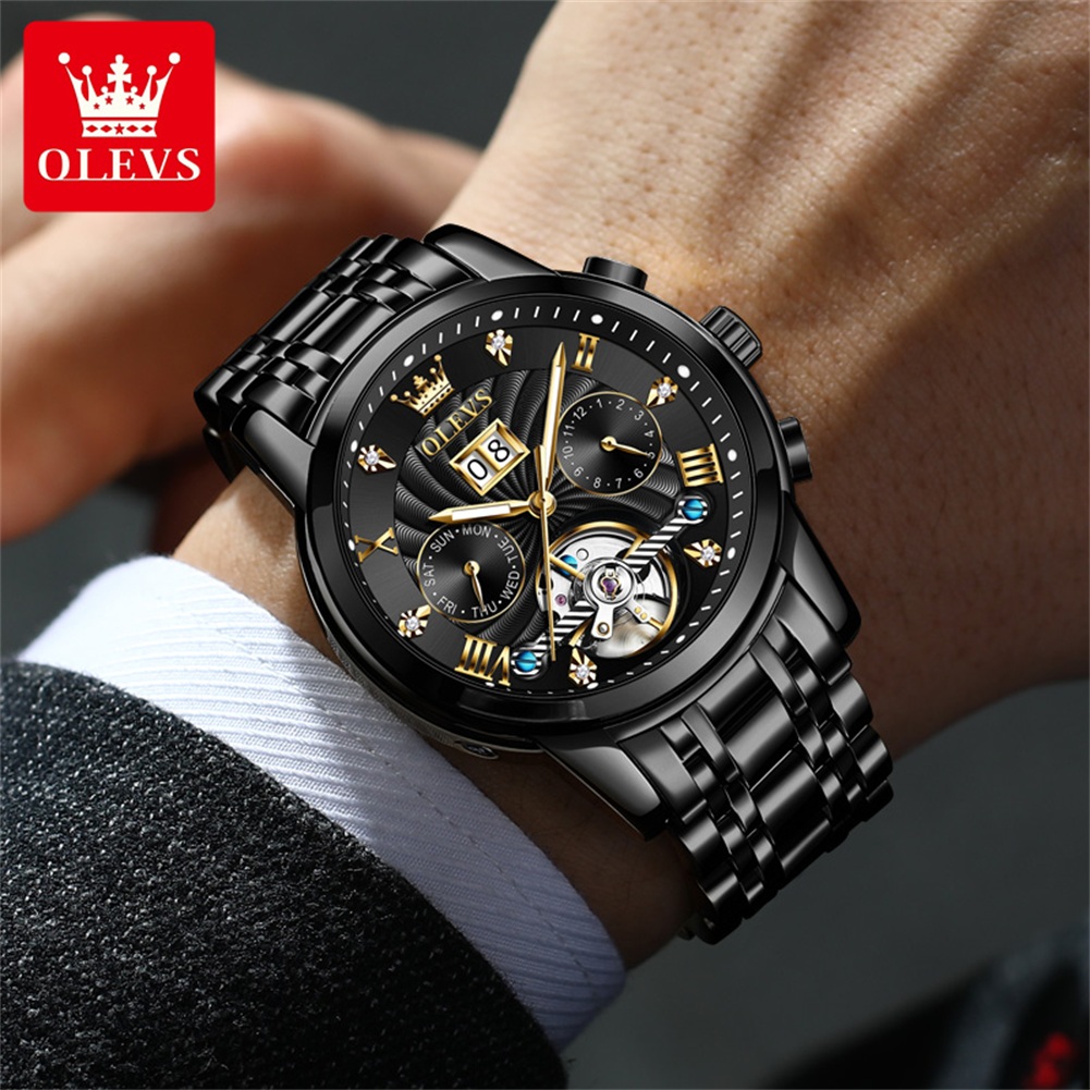 OLEVS นาฬิกาผู้ชายคลาสสิก Tour - Tourbillon Movement Watch บทวิจารณ์และราคา
