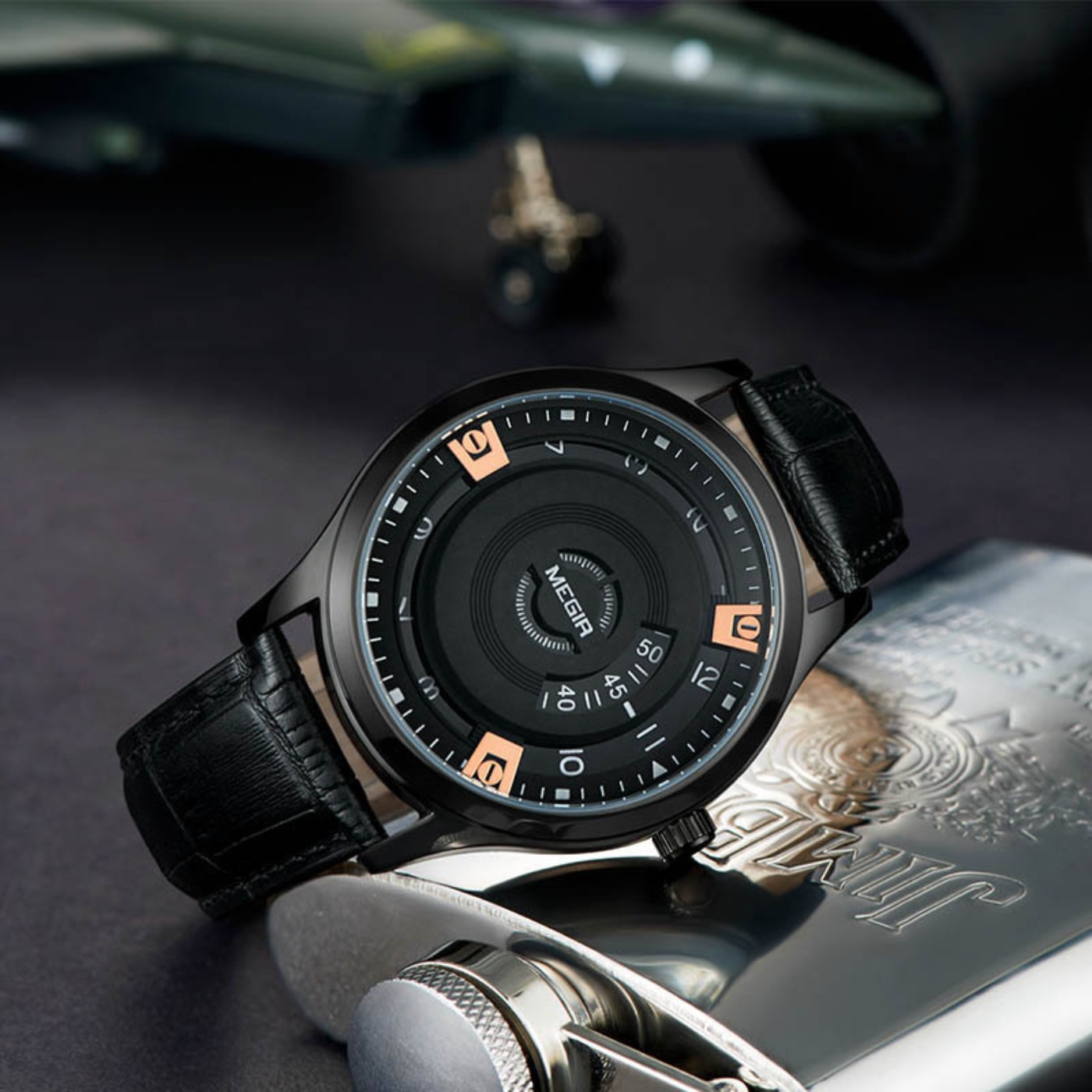 MEGIR นาฬิกาผู้ชายหรูหราสายหนั - Luxury Watch Leather Strap บทวิจารณ์และราคา
