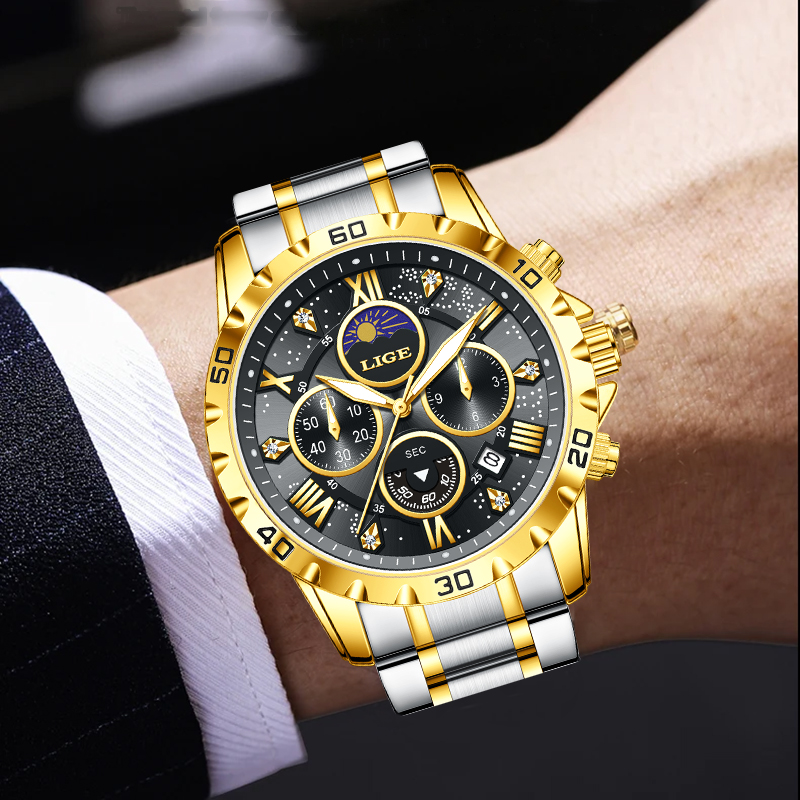 LIGE แบรนด์ชั้นนำหรูหราควอตซ์น - Luxury Watch Men บทวิจารณ์และราคา