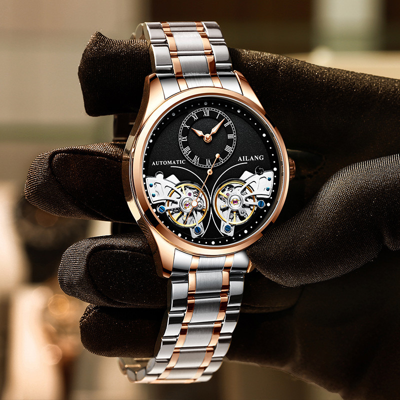 AILANG ยี่ห้อใหม่แฟชั่น Double - Tourbillon Movement Watch บทวิจารณ์และราคา