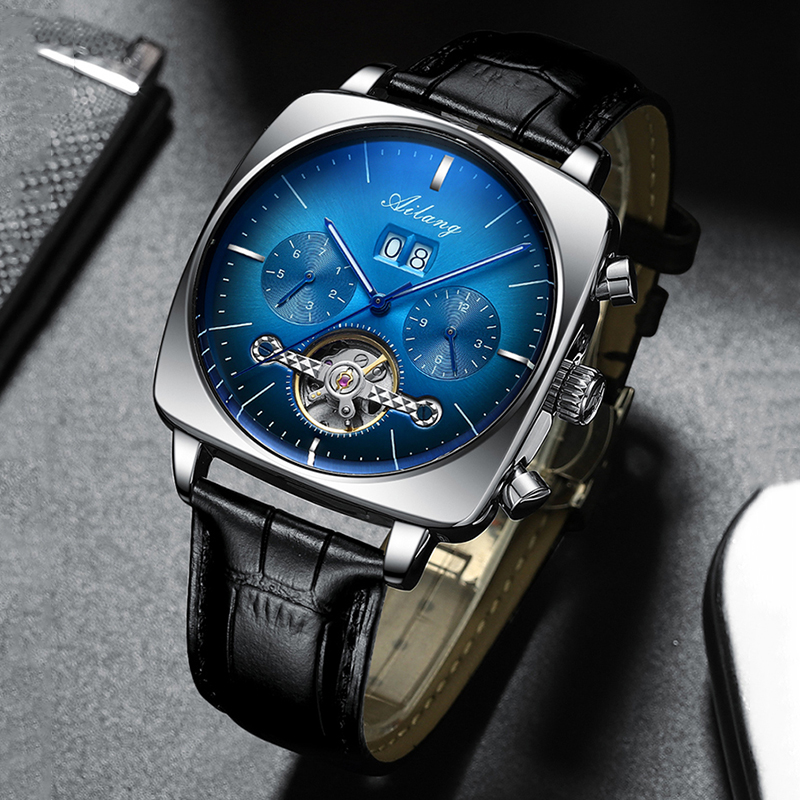 AILANG นาฬิกาข้อมือจักรกลหน้าป - Tourbillon Movement Watch บทวิจารณ์และราคา