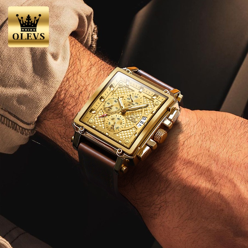 นาฬิกาข้อมือผู้ชายแบรนด์ OLEVS - Luxury Watch Leather Strap บทวิจารณ์และราคา