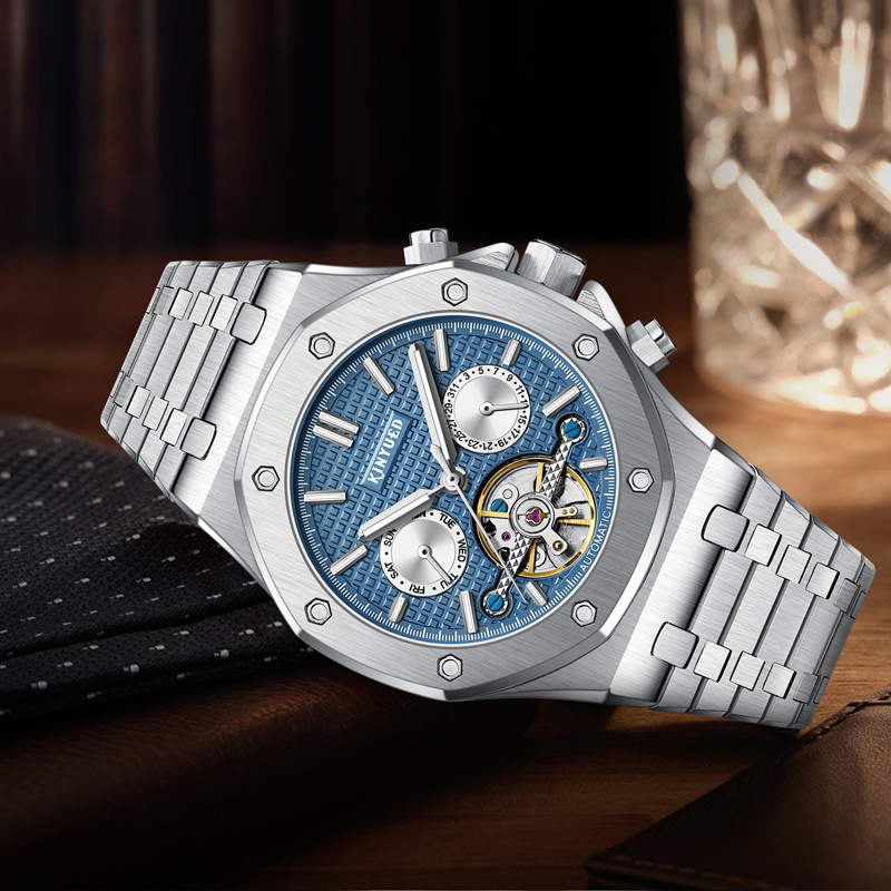 KINYUED แบรนด์แฟชั่น Blue Mech - Tourbillon Movement Watch บทวิจารณ์และราคา