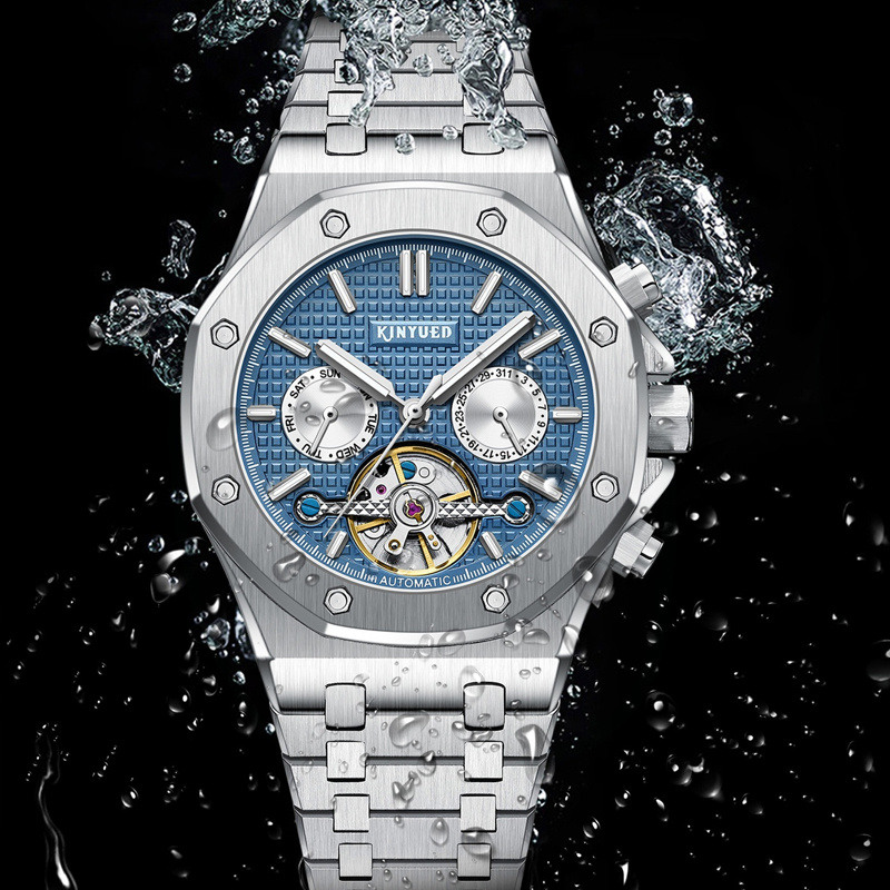 KINYUED แบรนด์แฟชั่น Blue Mech - Tourbillon Movement Watch บทวิจารณ์และราคา